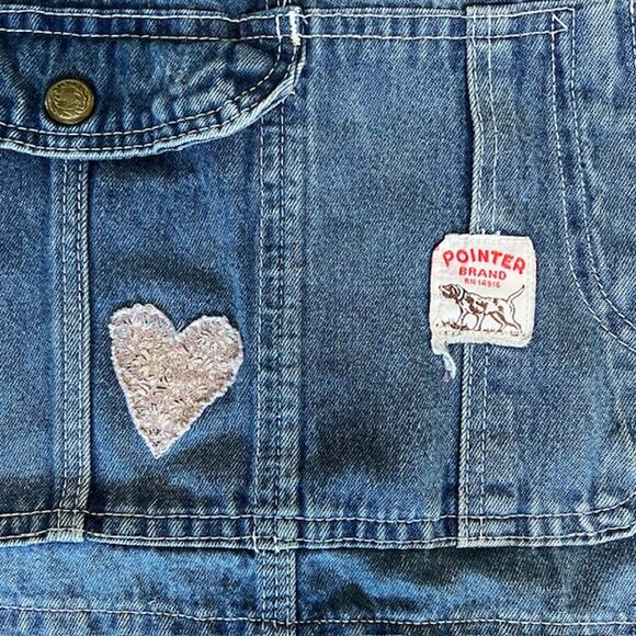 VTG Pointer Brand Denim Bib Overalls Womens XL (READ) Patchwork Western USA - Picture 11 of 16